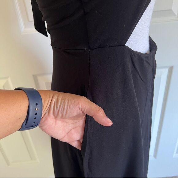 Reformation Madge Knit Slim Fit Midi Dress Black Large - Picture 3 of 10